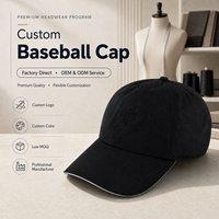 Hoedenfabriek Groothandel Zwarte Kleur Hoge Kwaliteit Heren Outdoor Baseball Pet Lage Minimum Bestelhoeveelheid