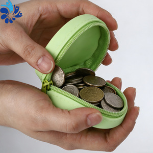 Silicone Round Coin <b>Purse</b> Portable Zipper Wallet For Kids Trip Storage Bag Unisex Pink - Product Image 2