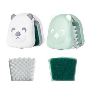 Spazzola per Pulizia Cucina Creativa <span class=keywords><strong>a</strong></span> Doppio Lato <span class=keywords><strong>a</strong></span> Forma di U con Spugna Sostituibile e Setole Dure per Utensili, Coltelli e Cucchiai - Product Image 1