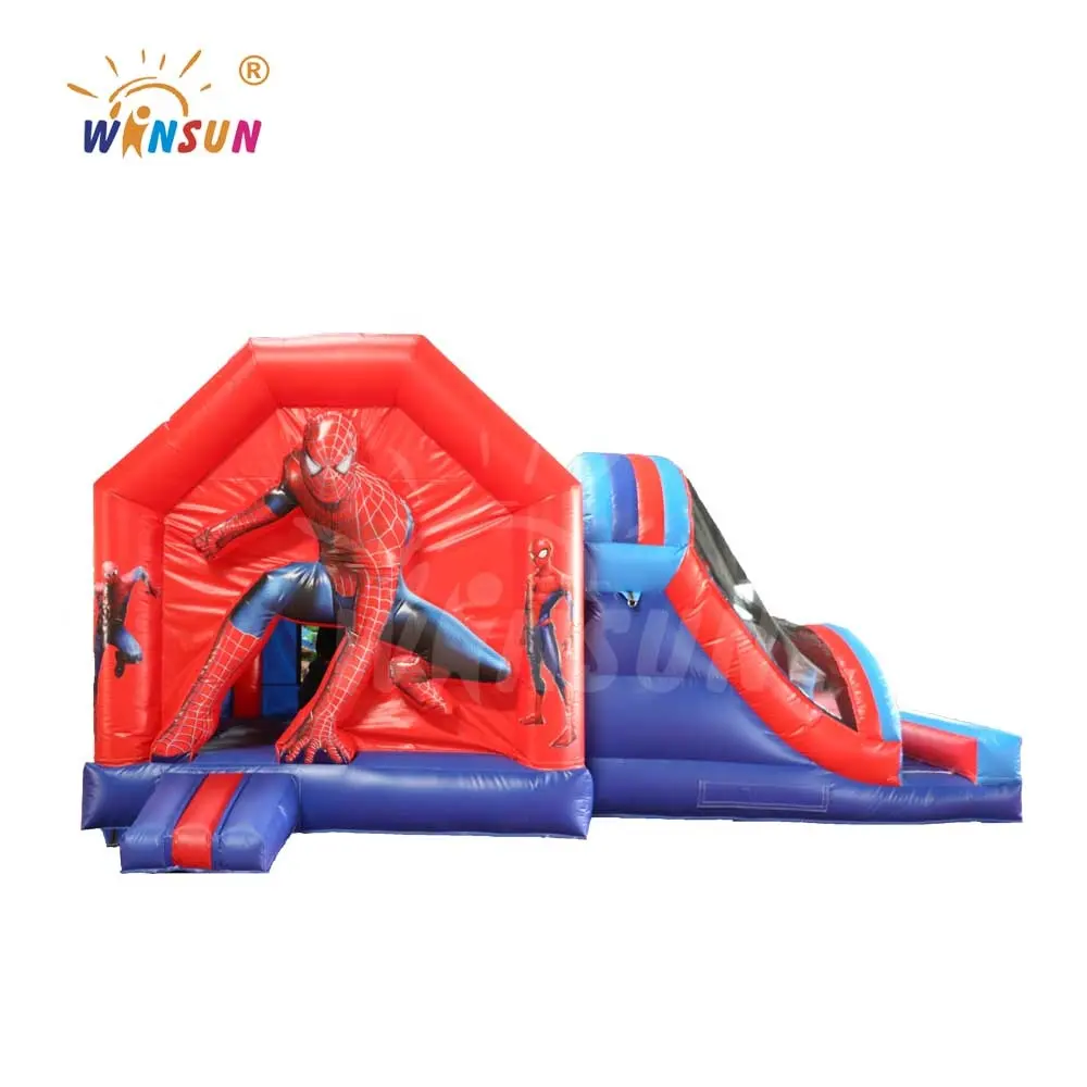 WINSUN Children inflable castillo inflatable spiderman brincolines spider man with slide combo bouncer bouncy castle