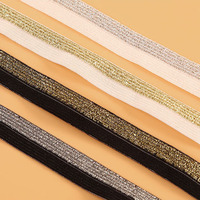 Bande de sangle élastique pliable en nylon scintillant pour vêtements personnalisés, sous-vêtements, couture, bordure biaisée, ruban de sangle