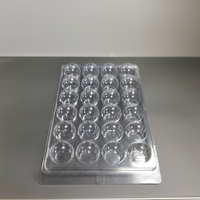 Blister en plastique transparent jetable de qualité alimentaire 24 séparateurs Plateau pour truffes Emballage blister en chocolat