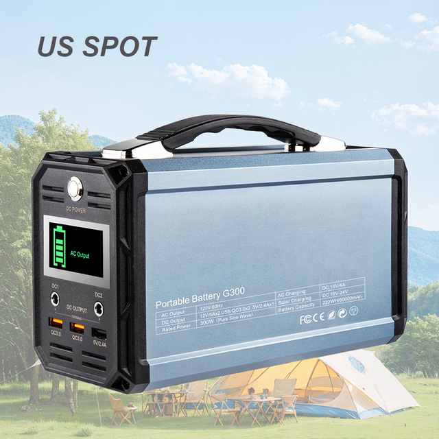 OEM Portable Power Station 300w Premium Lithium Battery Solar Charge Power Storage System Solar Power Station Camping Power Bank