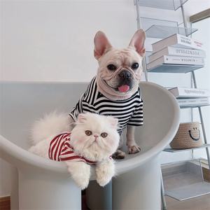 Fashion design giapponese <span class=keywords><strong>street</strong></span> Dog striped Casual style Dog and cat cute t-shirt pet clothes - Product Image 2
