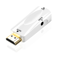 Adaptador HDTV a VGA de 1080P con Conector de Audio de 3.5mm, Material ABS, Convertidor HDTV a VGA para PC/Decodificador, Plug-and-Play