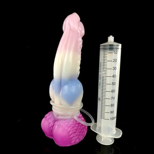23 cm Sea Jelly Fantasy Adult Sexy Products Store Monster Squirting <b>Dildo</b> Male Ejaculation Rubber Penis for Female - Product Image 2