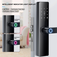 Serrure de Poignée Intelligente Wi-Fi Tuya TTLock Numérique Biométrique à Empreinte Digitale pour Porte en Bois Intérieure de Chambre