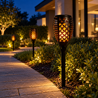 Lampes torches solaires d'extérieur, étanches, LED, pour jardin, paysage, rechargeables, éclairage décoratif pour patio et allée