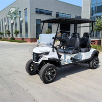 Nouveau modèle personnalisable, chariot de golf électrique solo en métal avec moteur AC 4KW, 4 places, batterie lithium 72V pour terrains de golf