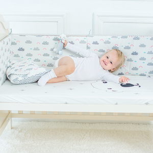 Chine pas cher nuage gris motif imprimé pliable <span class=keywords><strong>bio</strong></span> 100% coton bébé lit bébé lit bébé pare-chocs pad - Product Image 3