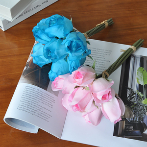 Bouquet de roses artificielles à 7 têtes pour mariage, bouquet de fleurs de <span class=keywords><strong>demoiselle</strong></span> d'honneur, <span class=keywords><strong>prix</strong></span> de gros - Product Image 5