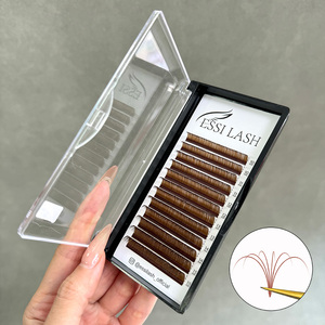ESSI LASH 0.03 0.05 0.07 <span class=keywords><strong>J</strong></span> B C CC <span class=keywords><strong>D</strong></span> DD L LC LD <span class=keywords><strong>M</strong></span> LU Curl 5-25mm Marrón Volumen Cachemira Extensiones de Pestañas Proveedores Mayoristas - Product Image 1