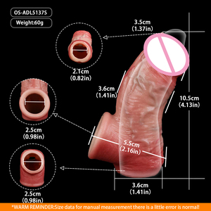 Manchon de pénis en silicone de 10,5 cm avec anneau testiculaire, design ouvert réutilisable, gaine de pénis pour hommes, jouets sexuels pour hommes, agrandissement du pénis. - Product Image 6