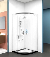 Douche d'angle en verre, clôture de salle de bains carrée avec plateaux de douche en plastique, 600mm, prix d'usine