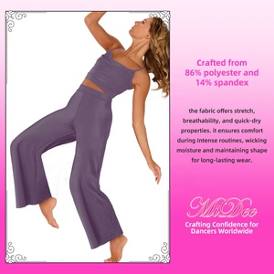 Costume de danse lyrique MiDee pour femmes adultes, élégant haut de camisole plissé, pantalon large fluide, costume de scène - Product Image 5