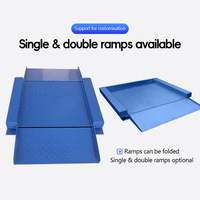 Balance au sol SOHE A8SP 1,2 m x 1,5 m en acier au carbone à double pente ultra-basse avec rampe doublement pliable, échelle imprimée et support