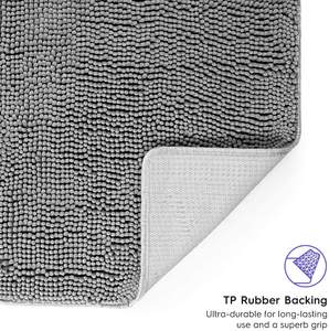 Tapis de bain gris clair Tapis profilé en forme de <span class=keywords><strong>U</strong></span> pour les toilettes, tapis de bain Shaggy <span class=keywords><strong>super</strong></span> absorbant. Lavage et séchage en <span class=keywords><strong>machine</strong></span> facile - Product Image 3