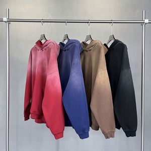 Yingling 450g Algodón Fleece Stone Washed Hoodie Oversize Kangaroo Front Pocket Hoody Sun Fade Hoodies Distressed - Product Image 2