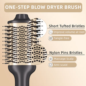 Sèche-cheveux brosse ionique nano 1200W de qualité professionnelle avec diffuseur et concentrateur pour un séchage doux et un volume accru des cheveux fins, idéal pour la maison et l'hôtel - Product Image 3
