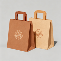 Sacs de transport en carton kraft brun écologiques et recyclables pour commandes en gros avec logo personnalisé pour les boutiques de vêtements, les chaussettes et les sacs à pain