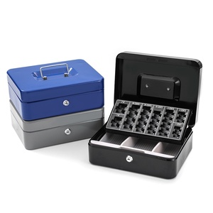 Caja Metálica Grande Deslizable <span class=keywords><strong>para</strong></span> <span class=keywords><strong>Dinero</strong></span> con Compartimento <span class=keywords><strong>para</strong></span> Monedas, Caja de Ahorro <span class=keywords><strong>para</strong></span> Euros, Caja Registradora <span class=keywords><strong>para</strong></span> Supermercado/Tienda, Uso Transfronterizo - Product Image 1