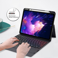 Teclado Inalámbrico BT Patentado con 3 Soportes, Retroiluminación RGB, Trackpad, USB-C, Interfaz en Inglés, Nueva Carcasa, Juego Completo para iPad de 10.9/11.0 Pulgadas