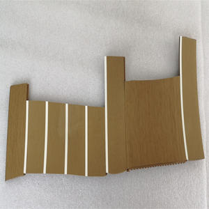 Plancher de pont en teck artificiel PVC pour yacht de conception moderne, rayures blanches, 18 mm, carreaux lisses en noyer pour jardin extérieur, pose facile - Product Image 4