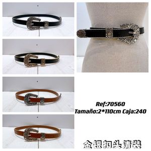 Cintura in Metallo con Fibbia Singola 110cm, Tono Argento, Fibbia Decorativa, Cintura alla Moda - Product Image 3