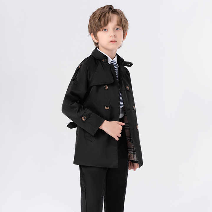 Boy Trench Coat Boys' Classic Peacoat Double Breasted Winter