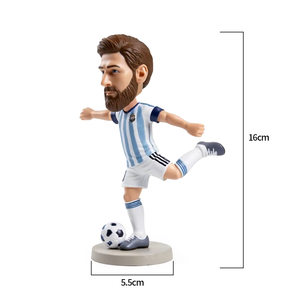 Statuette Bobble Head in Resina Stile Folk Art di Calciatori Famosi per Decorazione da Tavolo, Regalo da Collezione Artistico - Product Image 2