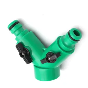 Venda quente 3/4 '' ABS Quick Connect em forma de Y adaptador de torneira de água de jardim com válvula dupla rápida