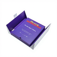 Boîte cadeau de luxe personnalisée en carton violet à double porte avec fermeture magnétique pour parfum ou produits de beauté pour femmes