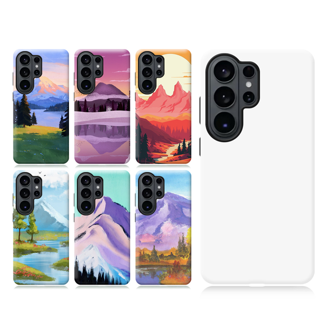 3D 2in1 Sublimation Blank Phone Cases Customized TPU & PC Phone Covers DIY Suitable for 3D Film Printing for SamSung S26 Series