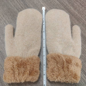 Gants main en fourrure de lapin pour femmes et filles, accessoire vestimentaire chaud, épais, doux et chaud, en peluche, collection hiver 2021 - Product Image 6