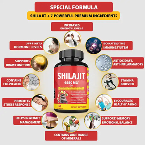 Complément de Shilajit 6550 MG avec Ashwagandha, Ginseng, Palmier Nain, Maca, Tribulus, Chaga, Poivre Noir – Supplément de Shilajit de l'Himalaya - Product Image 5