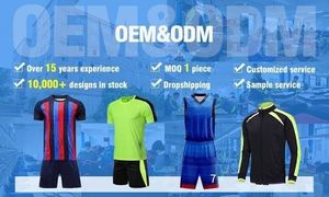 2023 kualitas terbaik Cina cepat kering poliester pakaian olahraga pria setelan pakaian sepak bola seragam kustom kaus sepak bola - Product Image 4