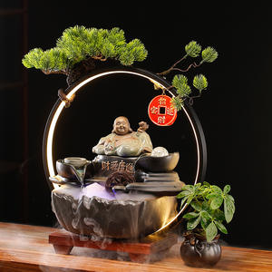 <span class=keywords><strong>Fontaine</strong></span> d'eau d'intérieur 2024 avec aquarium et cascade à refoulement, éclairage LED, pour décoration de bureau et maison, brûleur d'<span class=keywords><strong>encens</strong></span> - Product Image 3