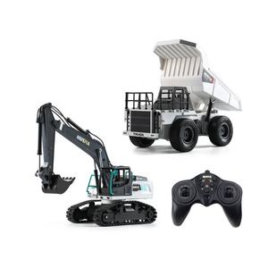 Nuovo 2 in 1 Huina 9 canali simulazione rc costruzione escavatore dumper telecomando lega ingegneria veicolo giocattolo per ragazzo - Product Image 1