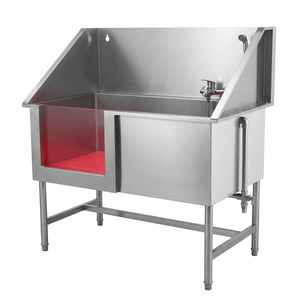 Bain pour chien portable de luxe en acier inoxydable léger avec drainage rapide et design anti-éclaboussures pour un toilettage facile des animaux de compagnie, écologique - Product Image 1