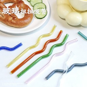 Pailles en verre borosilicate transparentes torsadées écologiques LONGXIN / Certifiées LFGB/CE / Idéales pour la maison, les fêtes et les cadeaux - Product Image 2