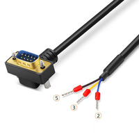 Cable Serial DB9 en Ángulo Recto de 90 Grados, Contactos Chapados en Oro, RS232, 9 Pines, 3 Hilos, Cable de Conexión a Terminal