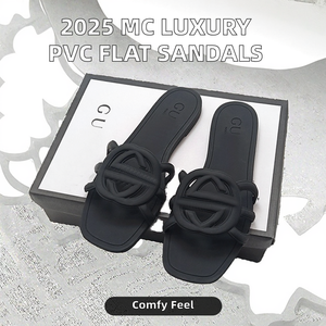 YESTEEM di lusso doppio G Designer PVC <span class=keywords><strong>sandali</strong></span> piatti da <span class=keywords><strong>donna</strong></span> traspirante estivo con plateau di gelatina pantofole con dita aperte a vista - Product Image 2