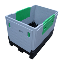 QS HDPE plastique robuste grand stockage de fruits utilisation bac à palette en plastique pliable à vendre stockage de légumes