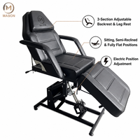 Fauteuil de Soin Électrique Professionnel à 1 Moteur pour Salon de Beauté et Spa, Chaise de Tatouage Moderne Réglable, Option Salon, Blanc/Noir