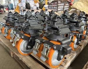 6 Inch Heavy Duty Industrial Swivel Plate PU Dual Wheels CE Container <strong>Casters</strong> for Containers Moving, Warehouse and Equipment - Product Image 5
