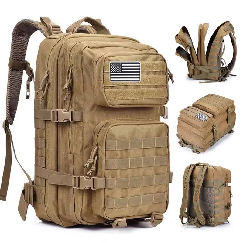 High Density Fabric Durable Tactical Outdoor Sports Grün Großer Rucksack Herren Travel Functional Rucksäcke