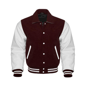 Veste universitaire pour homme en laine de haute qualité avec manches en cuir, broderie personnalisée, logo en chenille, grande taille pour l'hiver - Product Image 1