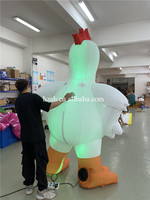 Ballon gonflable personnalisé en forme de coq avec éclairage LED, en tissu Oxford résistant au soleil et au vent pour la publicité extérieure