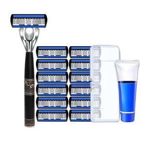 Six Layer Manual <b>Razor</b> Stainless Steel Blade Men's Face Shaving <b>Razor</b> Chinese Style Design - Product Image 1