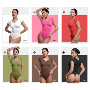 Combinaison de sport pour femme, sans couture, amincissante, élastique, compression, contrôle du ventre, décontractée, été, une pièce, combinaison femme - Product Image 2